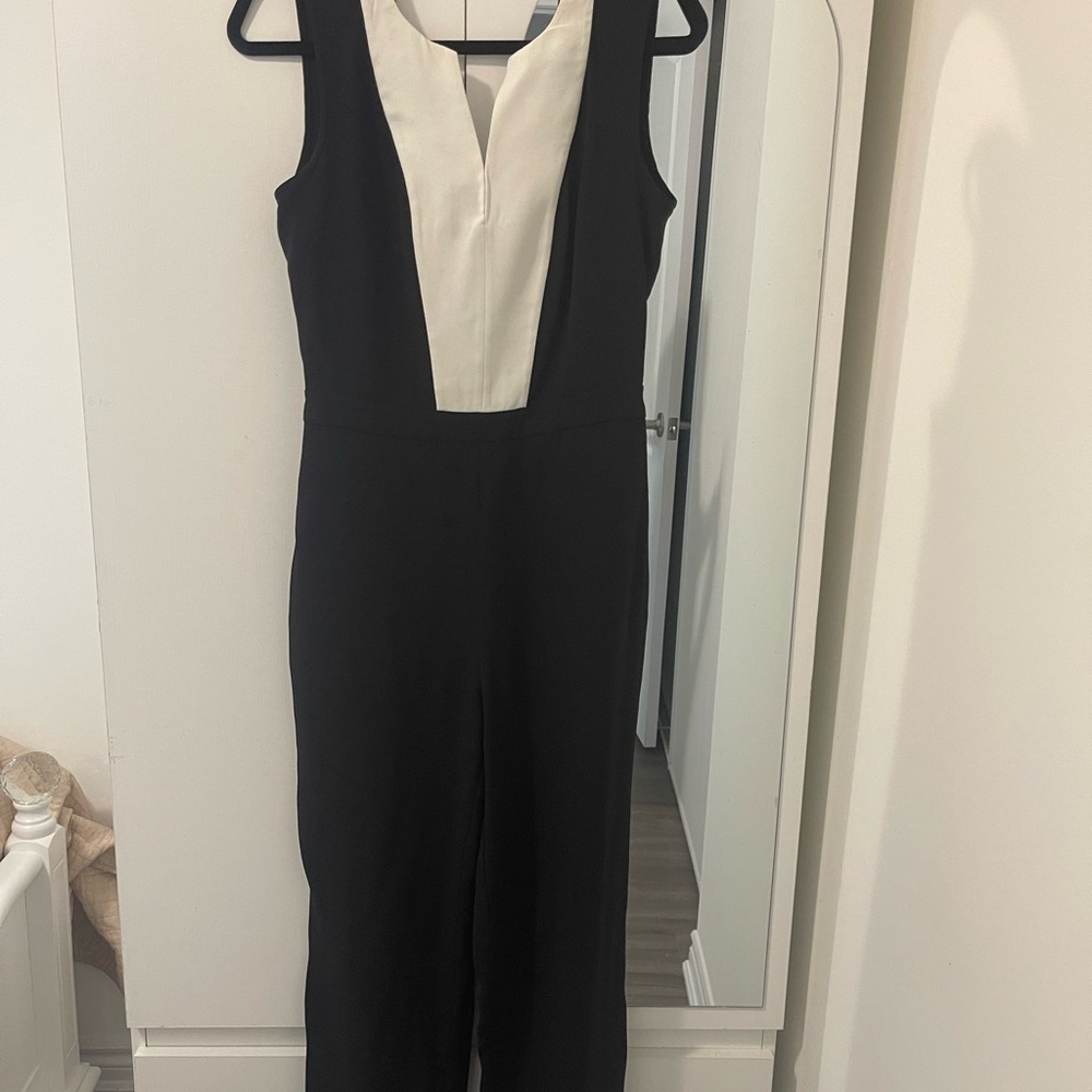 BCBGMaxAzria Elegant Black and Cream Jumpsuit